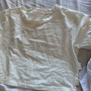 Cropped white blouse